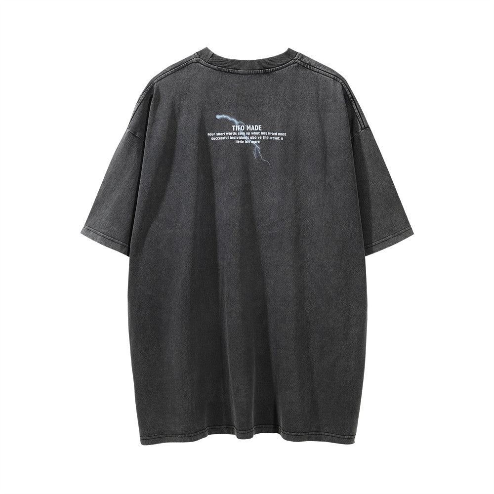 Printed Washed And Worn T-shirt For Men