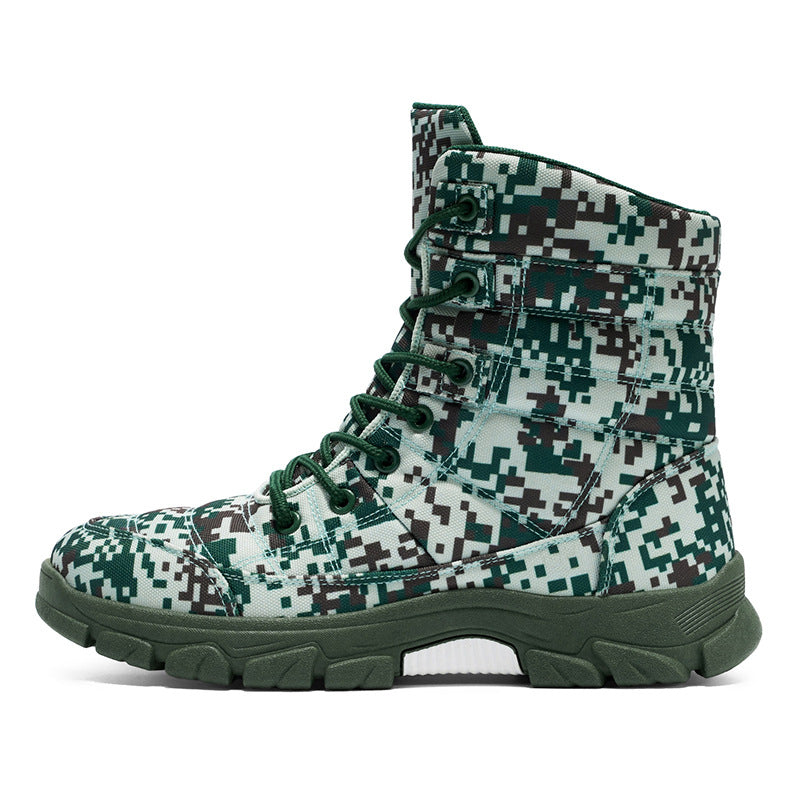 Fleece Lined Warm Plus Size Camouflage Hiking Boots With Thick Solesperfect For Outdoor And Snowy Conditions