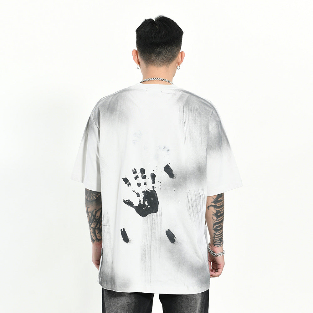 Palm Print Short-sleeved T-shirt For Men