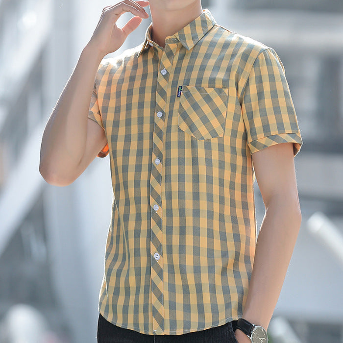 Summer Mens Wrinkle Resistant Striped Drape Shirt