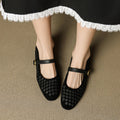 Shallow-toe Leather Shoes Mary Jane Shoes With A Single Strap