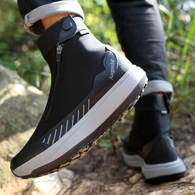 High-end Shock-absorbing Soft-soled Non-slip High-top Hiking Boots For Mountaineering