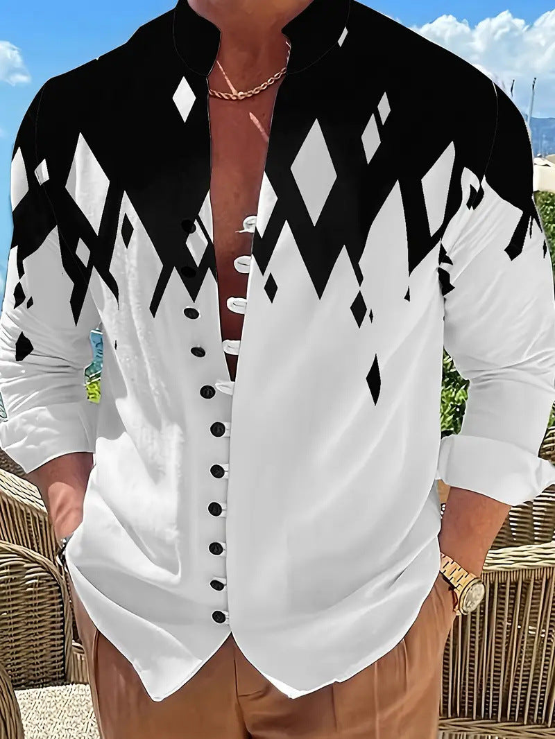 3D Ancient Ethnic Pattern Fashionable Printed Shirt Cardigan Casual Top