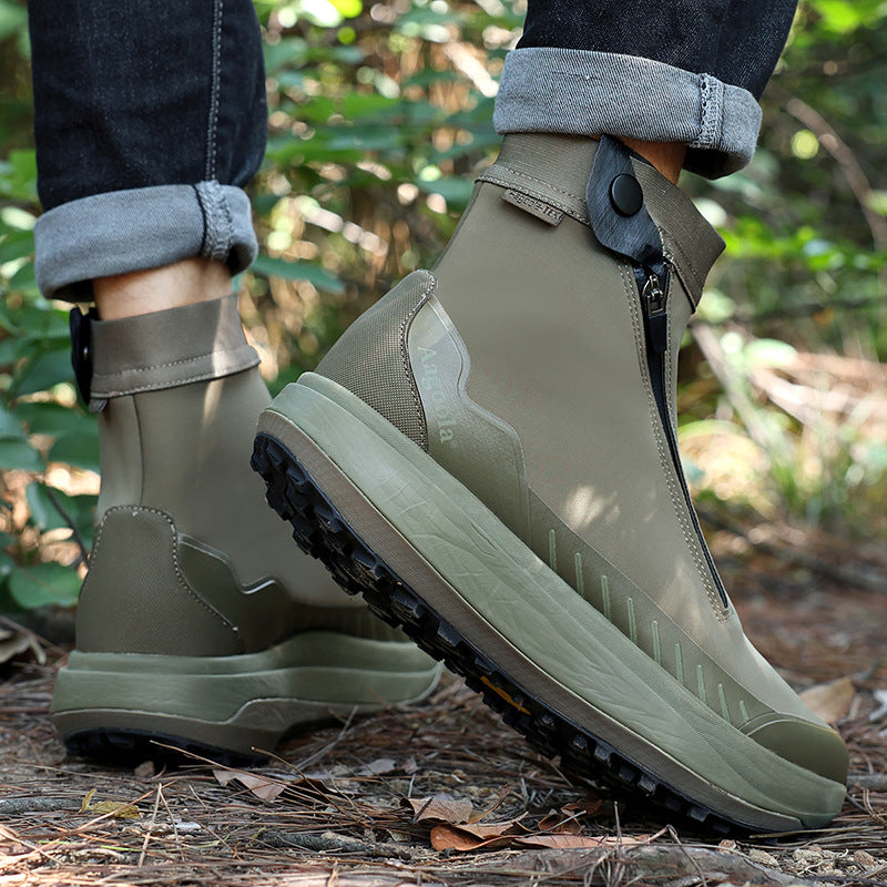 High-end Shock-absorbing Soft-soled Non-slip High-top Hiking Boots For Mountaineering
