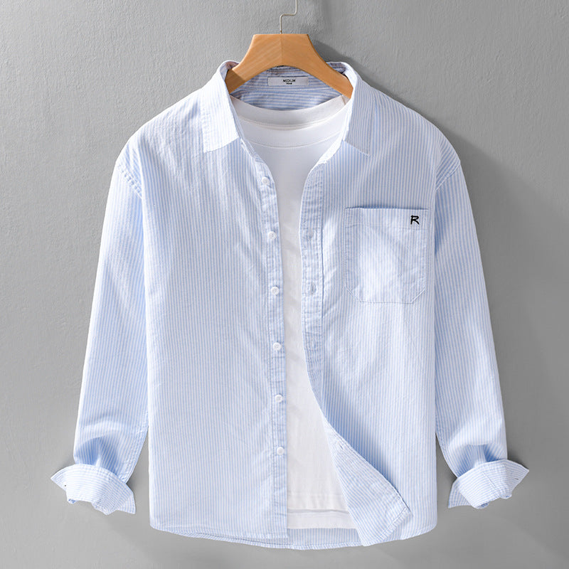 SpringAutumn Simple Striped Long Sleeve Shirt