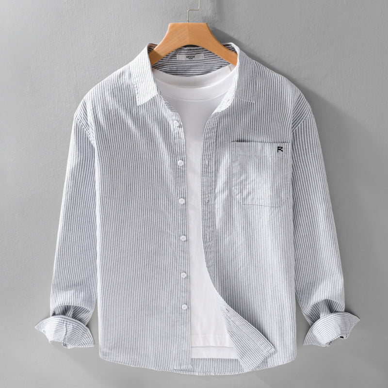 SpringAutumn Simple Striped Long Sleeve Shirt