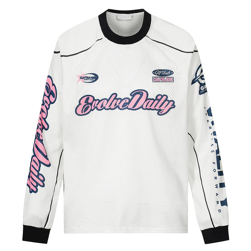 Letter Printed Mesh Breathable T-shirt For Men