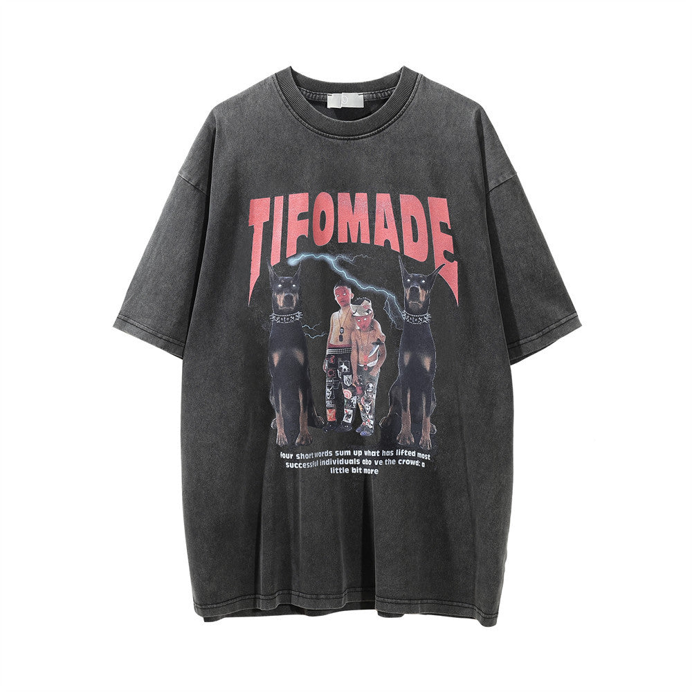 Printed Washed And Worn T-shirt For Men