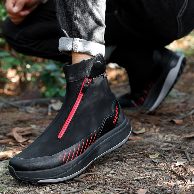 High-end Shock-absorbing Soft-soled Non-slip High-top Hiking Boots For Mountaineering